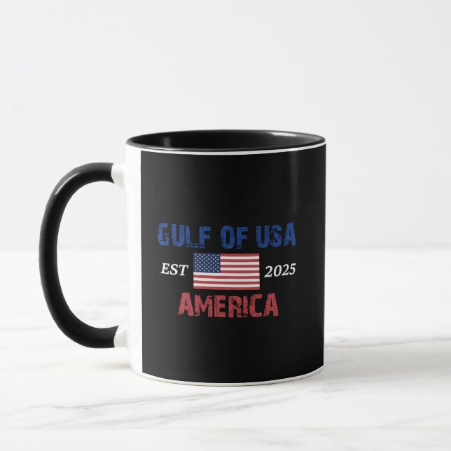 Retro Gulf Of USA America Est 2025 American Flag G Mug (Left)