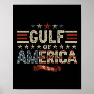 Retro Gulf Of Usa America Est 2025 American Flag G Poster