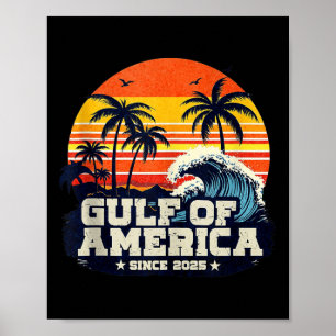 Retro Gulf Of Usa America Est 2025 American Flag G Poster