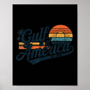 Retro Gulf Of Usa America Est 2025 American Flag G Poster