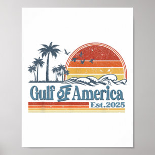 Retro Gulf Of Usa America Est 2025 American Flag G Poster