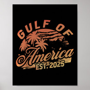 Retro Gulf Of Usa America Est 2025 American Flag G Poster