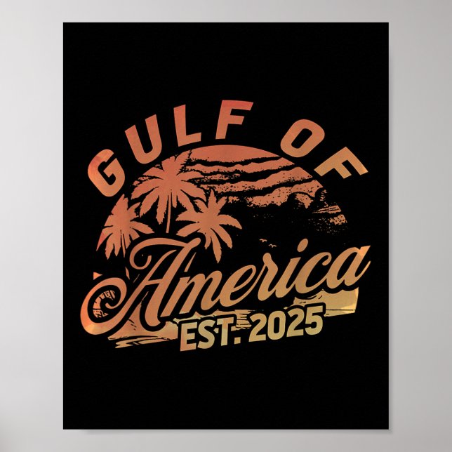 Retro Gulf Of Usa America Est 2025 American Flag G Poster (Front)