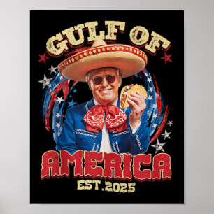 Retro Gulf Of Usa America Est 2025 American Flag G Poster