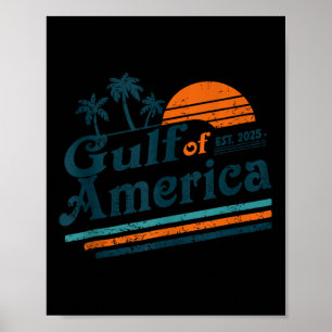 Retro Gulf Of Usa America Est 2025 American Flag G Poster
