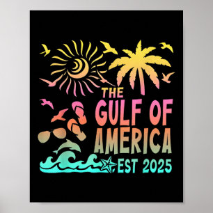 Retro Gulf Of Usa America Est 2025 American Flag G Poster
