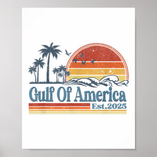 Retro Gulf Of Usa America Est 2025 American Flag G Poster