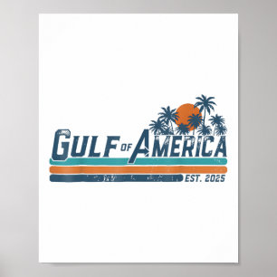 Retro Gulf Of Usa America Est 2025 American Flag G Poster