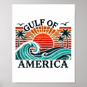 Retro Gulf Of Usa America Est 2025 American Flag G Poster