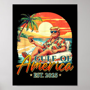 Retro Gulf Of Usa America Est 2025 American Flag G Poster
