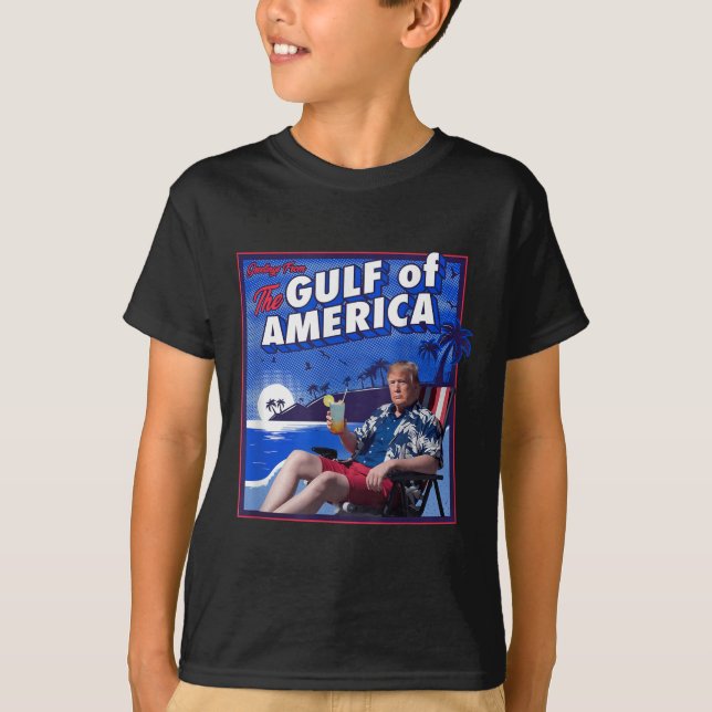Retro Gulf Of Usa America Est 2025 American Flag G T-Shirt (Front)