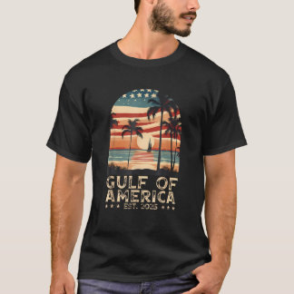 Retro Gulf Of USA America Est 2025 American Flag G T-Shirt