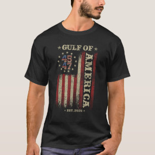 Retro Gulf Of USA America Est 2025 American Flag G T-Shirt
