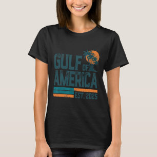 Retro Gulf Of Usa America Est 2025 American Flag G T-Shirt