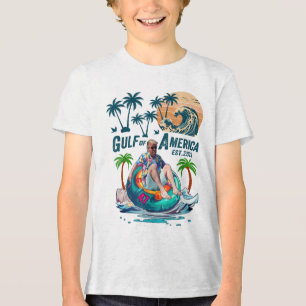 Retro Gulf Of Usa America Est 2025 American Flag G Tri-Blend Shirt