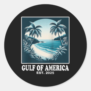 Retro Gulf Of Usa America Est 2025 American Flag J Classic Round Sticker