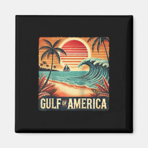 Retro Gulf Of Usa America Est 2025 American Flag J Magnet