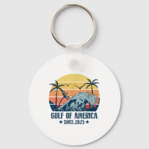 Retro Gulf Of Usa America Est 2025 American Flag Key Ring