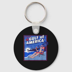 Retro Gulf Of Usa America Est 2025 American Flag Key Ring