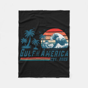 Retro Gulf Of Usa America Est 2025 American Flag L Fleece Blanket