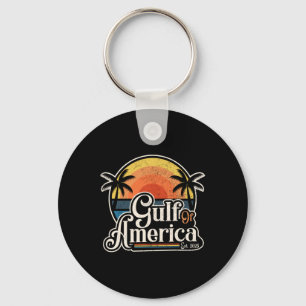 Retro Gulf Of Usa America Est 2025 American Flag L Key Ring