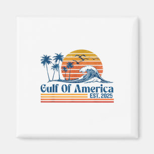 Retro Gulf Of Usa America Est 2025 American Flag  Magnet
