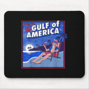 Retro Gulf Of Usa America Est 2025 American Flag Mouse Mat