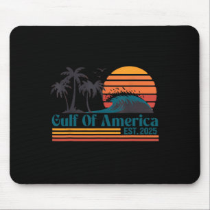 Retro Gulf Of Usa America Est 2025 American Flag Mouse Mat