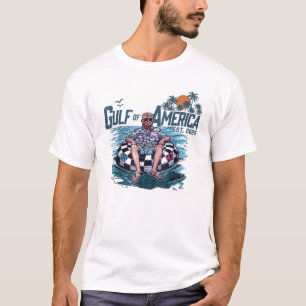 Retro Gulf Of USA America Est 2025 American Flag  T-Shirt