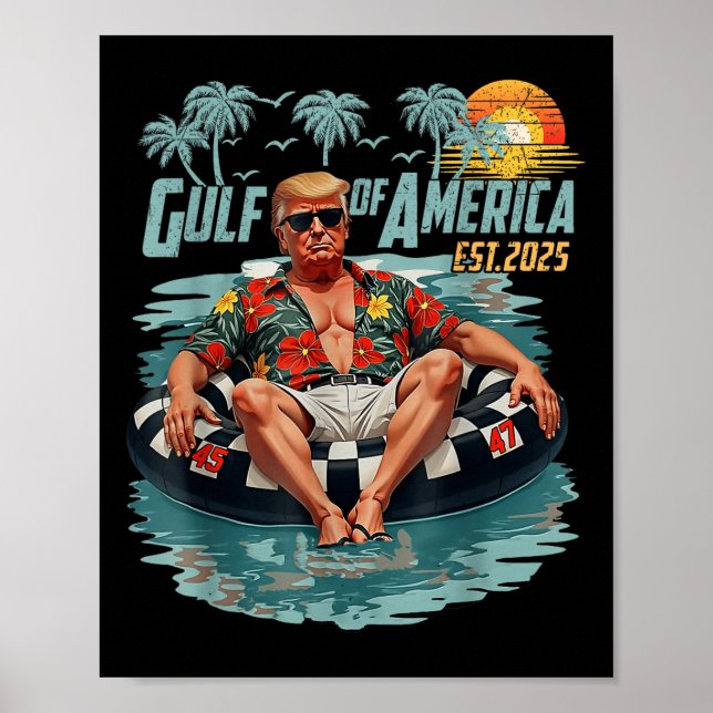 Retro Gulf Of Usa America Est 2025 American Gulf U Poster (Front)