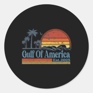 Retro Gulf Of Usa America Est 2025 Classic Round Sticker