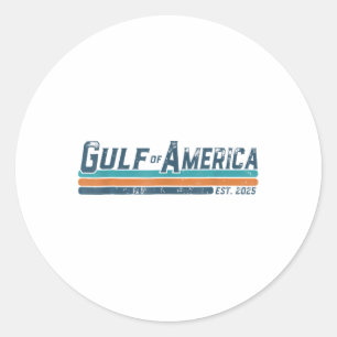 Retro Gulf Of Usa America Est 2025 Gulf Mexico ( 2 Classic Round Sticker