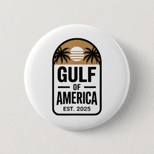 Retro Gulf Of Usa America Est 2025 Gulf Mexico 6 Cm Round Badge