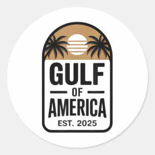 Retro Gulf Of Usa America Est 2025 Gulf Mexico Classic Round Sticker