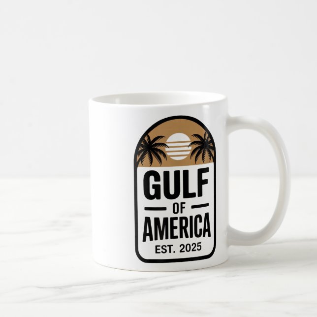 Retro Gulf Of Usa America Est 2025 Gulf Mexico  Coffee Mug (Right)