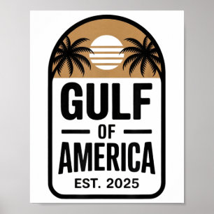 Retro Gulf Of Usa America Est 2025 Gulf Mexico  Poster