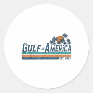 Retro Gulf Of Usa America Est 2025 Gulf Of Mexico Classic Round Sticker