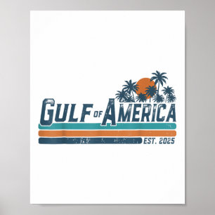 Retro Gulf Of Usa America Est 2025 Gulf Of Mexico Poster