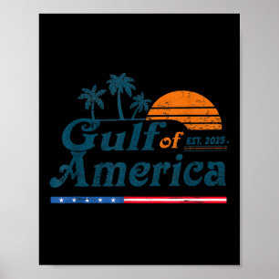 Retro Gulf Of Usa America Est 2025  Poster