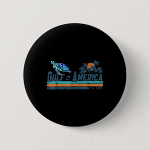 Retro Gulf Of Usa America Est 2025 Turtle Gulf Mex 6 Cm Round Badge