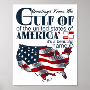 Retro Gulf Of Usa America Funny Gulf Of Mexico Jul Poster