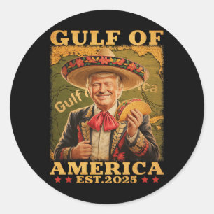 Retro Gulf Of Usa America Mexico Funny Trump Mexic Classic Round Sticker