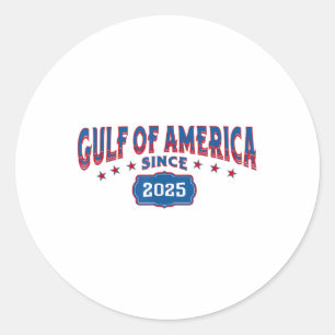 Retro Gulf Of Usa America Since 2025 Us Flag Gulf Classic Round Sticker