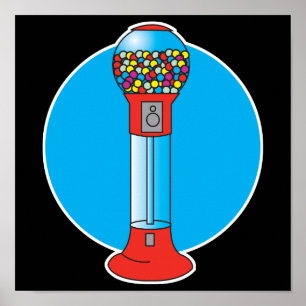 retro gumball machine poster