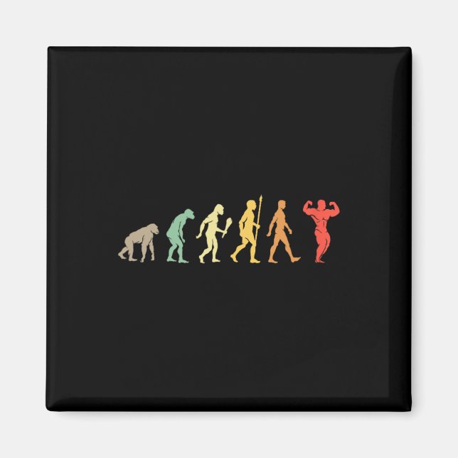 Retro Gym Motivation Gift Idea Funny Bodybuilding  Magnet (Front)