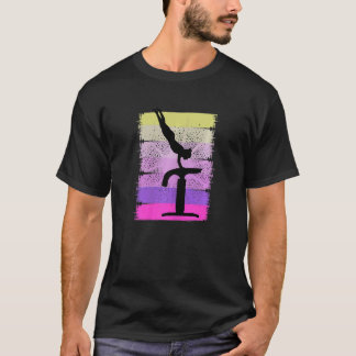 Retro Gymnast At Sunset Gymnastics Girls Women Wom T-Shirt