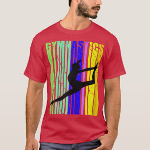 Retro Gymnastics Birthday Gymnast Girls Colourful T-Shirt