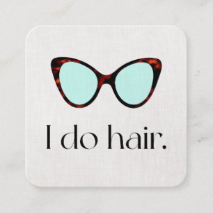 Retro Hair Stylist 60's  Sunglasses Square Business Card
