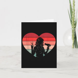 Retro Hairdresser Heart Valentine Hairstylist Wome Card
