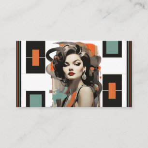 Retro Hairstylist Beauty Salon Cosmetics Industry Business Card